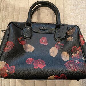 COACH Boston Satchel Black Floral Mini Bennett